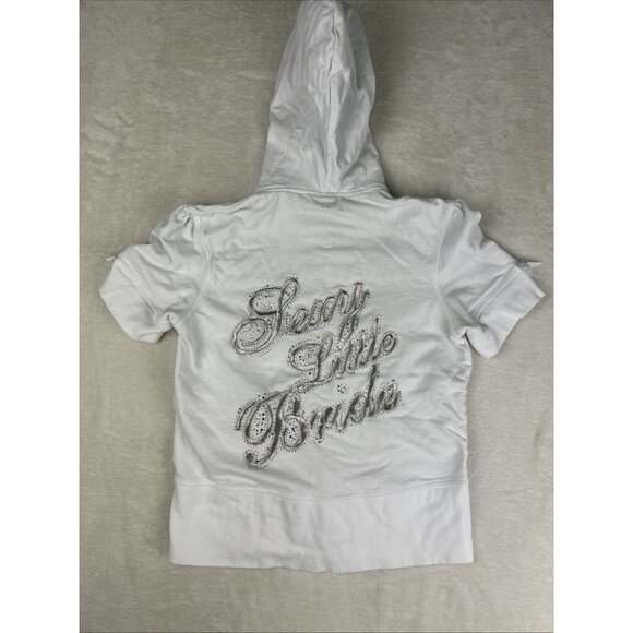 Victorias Secret RHINESTONE BLING Sexy Little Bride Bling Hoodie SMALL - Picture 1 of 8